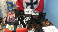 Itens nazistas apreendidos - Reprodução/Polícia Civil do Rio Grande do Sul
