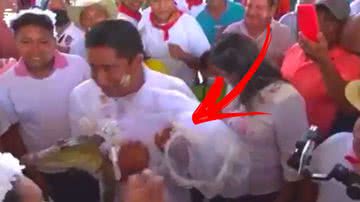 Prefeito casando com jacará - Divulgação/Telecinco