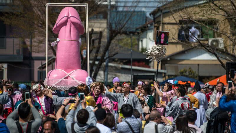 Registro do 'Festival do Pênis', ocorrido no Japão - Getty Images