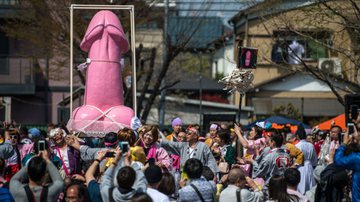 Registro do 'Festival do Pênis', ocorrido no Japão - Getty Images