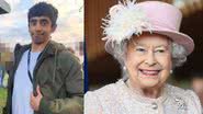 Montagem mostrando Jaswant Singh Chail e rainha Elizabeth II - Divulgação/ Arquivo Pessoal e Getty Images