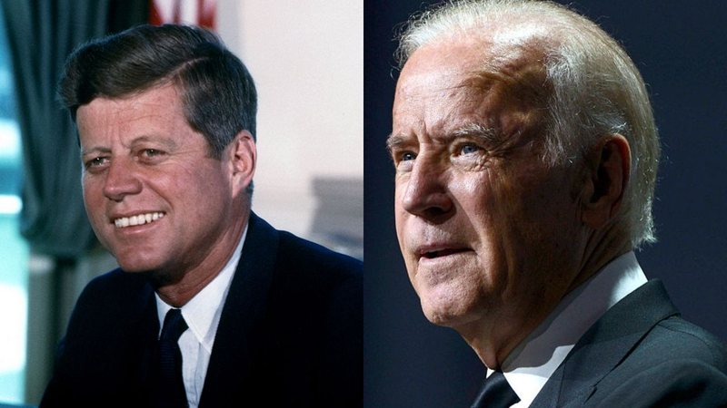 Os presidentes americanos John Fitzgerald Kennedy e Joe Biden