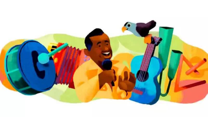 Doodle do Google em homenagem ao cantor, João do Vale. - Reprodução/Google