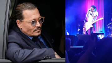 Montagem mostrando fotografia de Johnny Depp à esquerda e trecho da apresentação musical à direita - Getty Images/ Divulgação/ Youtube/ SONIC.SPIRIT.SOUNDS