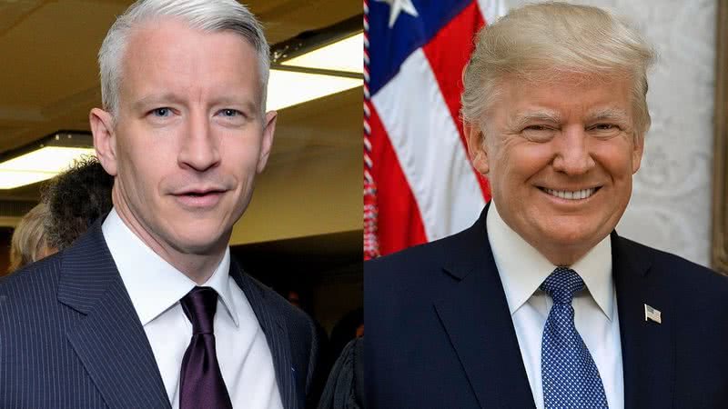 Fotografia de Anderson Cooper e Donald Trump, respectivamente - Wikimedia Commons