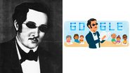 Montagem com retrato de José e homenagem do Google - Domínio Público / Google