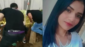 Trecho de vídeo em que corpo de Jéssica Batista é encontrado, e foto da vítima - Reprodução/Vídeo / Reprodução/Redes Sociais