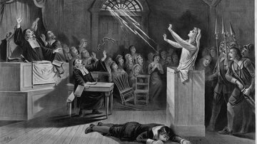 Ilustração dos julgamentos das bruxas de Salem, de 1892 - Joseph Baker via Wikimedia Commons