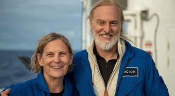 A ex-astronauta Kathy Sullivan e Victor Vescovo - Divulgação