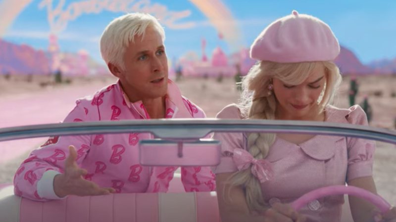 Ken e Barbie em cena do novo live-action - Reprodução/ Vídeo/ YouTube/ Warner Bros. Pictures