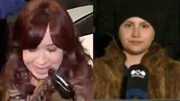Montagem da namorada do acusado com a cena de Kirchner - Divulgação / Telefe