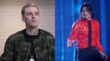 Lado esquerdo:  Aaron Charles, lado direito:  Michael Jackson - Reprodução/Vídeo/Youtube: People e Getty Images