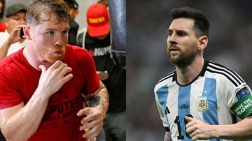 Lado esquerdo: Canelo Alvarez, lado direito: Lionel Messi - Getty Images