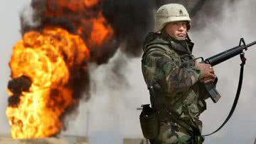 Fotografia de combatente norte-americano no Iraque - Getty Images
