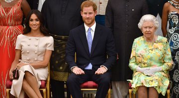 Meghan, Harry e Elizabeth II durante evento em 2018 - Getty Images