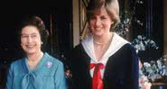 Rainha Elizabeth II e princesa Diana no Palácio de Buckingham em 1981 - Getty Images