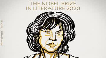 Ilustração de Niklas Elmehed para o Prêmio Nobel de Literatura 2020 - Divulgação / Twitter / NobelPrize