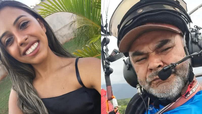 Lorrana Fernanda Rodrigues Felipe, de 23 anos, e o piloto que morreu em acidente, José Hélio da Rocha, de 61 - Reprodução/Redes Sociais