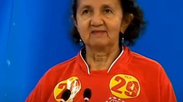 Imagem de Lourdes de Melo durante debate - Reprodução/Vídeo/Youtube
