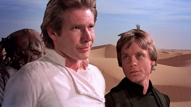 Han Solo (Harrison Ford) ao lado de Luke Skywalker (Mark Hammil) - Divulgação/Lucasfilm