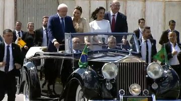 Janja e Lula durante a cerimônia de posse neste domingo, 1º - Reprodução/Vídeo