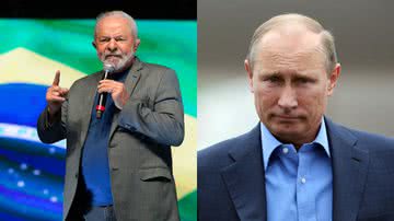 À esquerda, o candidato à presidência, Lula, e à direita, o presidente russo, Putin - Getty Images