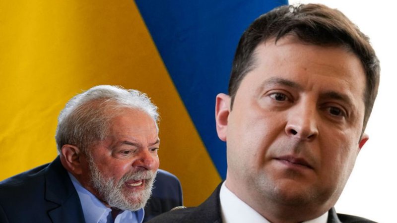 Lula e o presidente ucraniano Volodymyr Zelensky - Getty Images com modificações