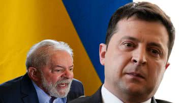 Lula e o presidente ucraniano Volodymyr Zelensky - Getty Images com modificações