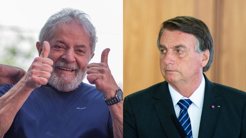 Lula (esq.) e Bolsonaro (dir.)