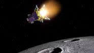Imagem criada digitalmente da Luna-25 na órbita lunar - Reprodução/Twitter/katlinegrey