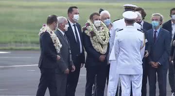 Macron durante sua visita à Polinésia Francesa - Divulgação/YouTube/EuroNews