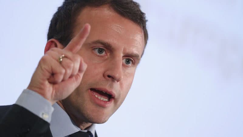 Macron em 2017 durante compromisso público - Getty Images