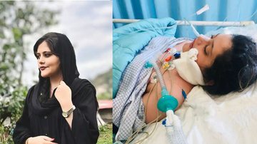 Fotografias de Mahsa Amini antes e depois do ataque - Divulgação/ Arquivo Pessoal