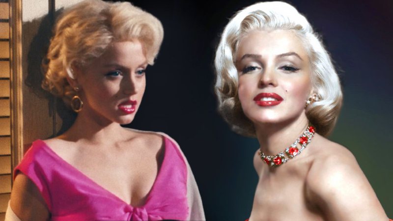 Montagem contendo Marilyn Monroe e Ana de Armas caracterizada - Divulgação / Netflix / Kimblim
