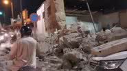 Imagem mostrando destroços após o terremoto - Divulgação/ Youtube/ The Guardian