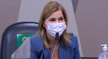 Imagem da secretária durante seu depoimento - Divulgação/ Youtube/ Vídeo/ TV Senado