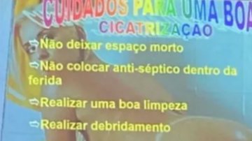 Fotografia mostrando o slide que indignou internautas - Divulgação/ Redes Sociais