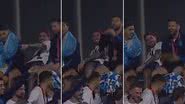 Messi recebe presente provocativo a Mbappé durante festa do título - Reprodução