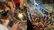 Imagens da população de Zaragoza, na Colômbia, tentando encontrar ouro em obra pública - Reprodução/Vídeo