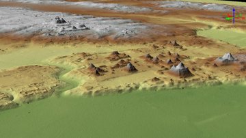 Imagem 3D do terreno analisado pelos arqueólogos - Divulgação / Richard Hansen