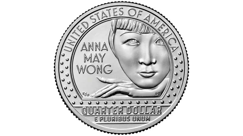 Moeda em homenagem a atriz Anna May Wong - Divulgação/Casa da Moeda dos EUA