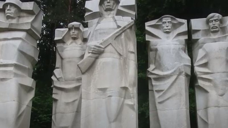 Imagem dos monumentos dos soldados na Lituânia - Reprodução / Vídeo / Youtube