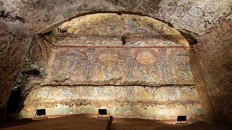 Mosaico encontrado em domus nos arredores do Coliseu - Ministério da Cultura da Itália