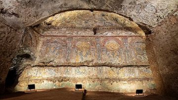 Mosaico encontrado em domus nos arredores do Coliseu - Ministério da Cultura da Itália