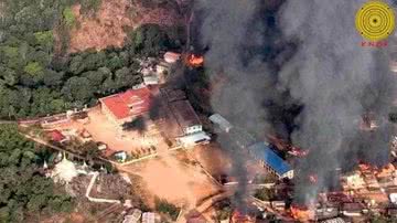 Foto do mosteiro após o atentado - Divulgação/ KNDF