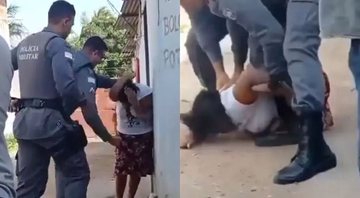 Vídeo da mulher sendo agredida - Divulgação/Twitter/@kalliloliveira_