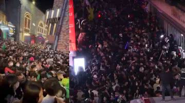 Imagens da multidão durante a celebração transformada em tragédia - Divulgação/ Redes Sociais