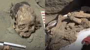Restos da múmia de 1.200 anos encontrada no Peru - Reprodução/Vídeo/AP