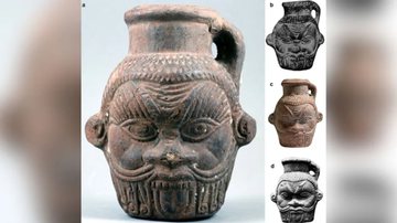 Vasilha de bebida com o formato da cabeça do deus egípcio, Bes - Reprodução/Museu de Arte de Tampa, Flórida