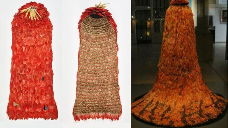 Fotografias mostrando o manto tupinambá - Divulgação/ Museu Nacional da Dinamarca